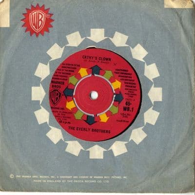 Everly Brothers,The - Cathy's Clown/Ebony Eyes (WB 1)