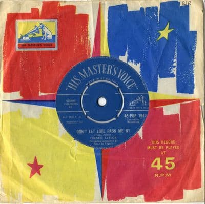 Frankie Avalon - Don't Let Love Pass me by/Togetherness (Pop 794) Ex
