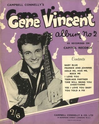 Gene Vincent - Gene Vincent Album No. 2 - Rare 1961  Songbook