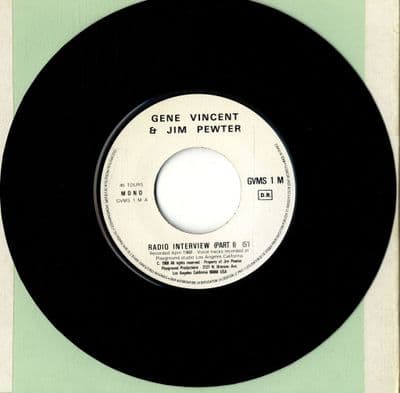 Gene Vincent - Jim Pewter - Radio Interview Parts 1 & 2 (GVMS 1) Ex