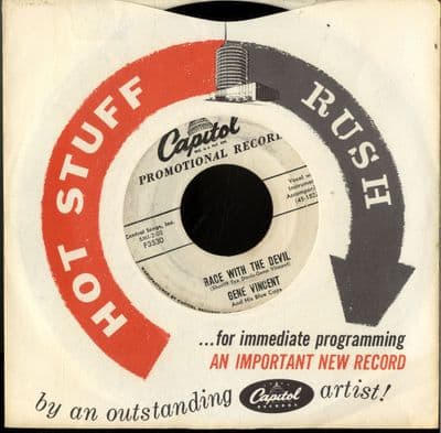 Gene Vincent - Race With The Devil/Gonna Back Up Baby (F 3530) Promo
