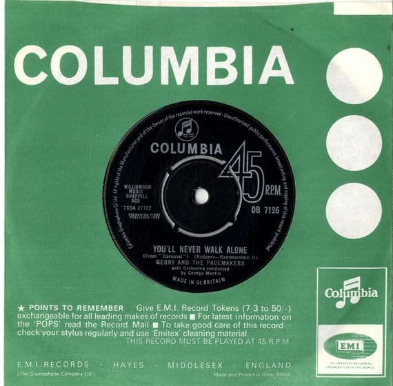 Gerry And The Pacemakers - You'll Never Walk Alone/It's All Right (SEG 8295) Ex