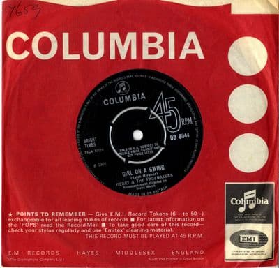 Gerry & The Pacemakers - Girl On A Swing/Fool To Myself (DB 8044) M-