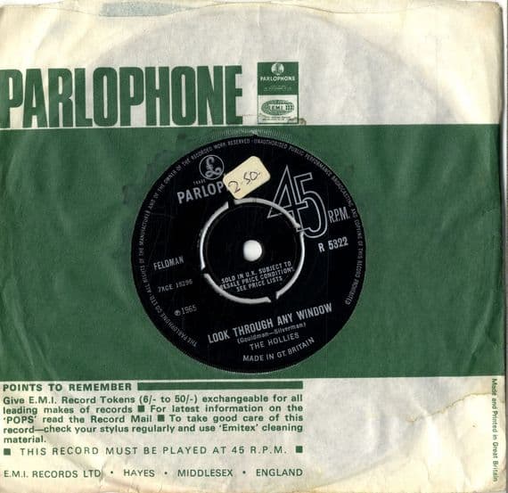 Hollies,The - Look Through Any Window/So Lonely (R 5322) M-
