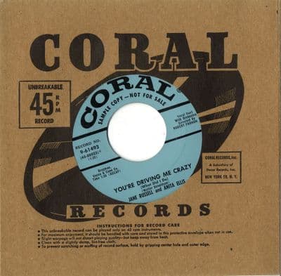 Jane Russell & Anita Ellis - You're Driving Me Crazy/Daddy (9-61493) - Promo - M-