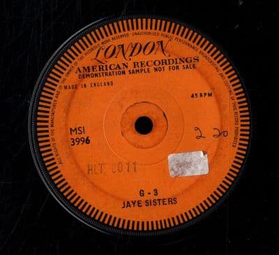 Jaye Sisters - G-3 ( London Single Sided Demo)