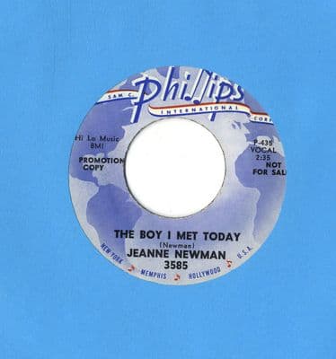 Jeanne Newman - The Boy I Met Today/Thanks A Lot (3585) Promo - M-