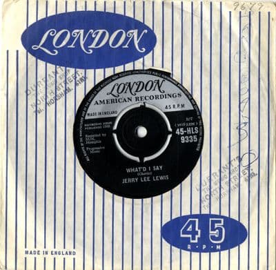 Jerry Lee Lewis - What'd I Say/Livin' Lovin' Wreck (HLS 9335) Ex