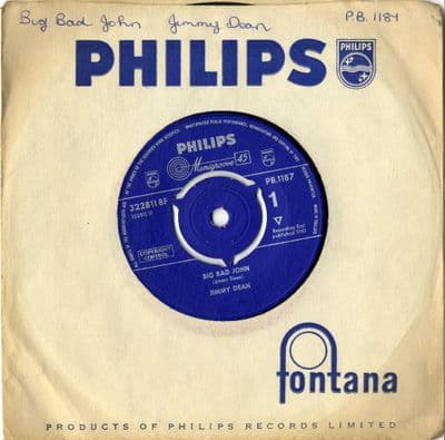 Jimmy Dean - Big Bad John/I Won't Go Hunting With You Jake (PB 1187)