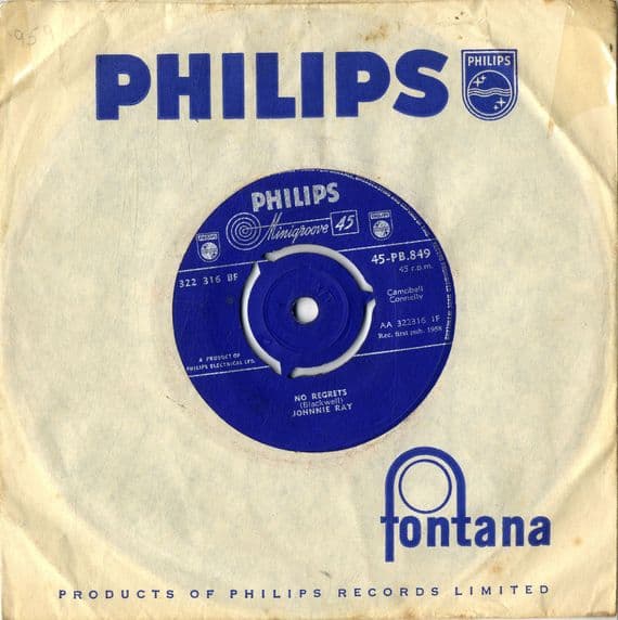 Johnnie Ray - No Regrets/Up Until Now (PB 849) M-