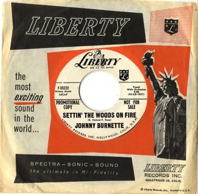 Johnny Burnette - Settin' The Woods On Fire/Kentucky Waltz (F 55222) Promo