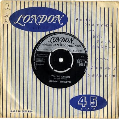 Johnny Burnette - You're Sixteen/I Beg Your Pardon (HL-G 9254)