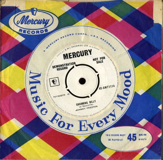 Johnny Preston - Charming Billy/Up In The Air (AMT 1114) Demo - Ex