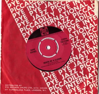 KInks - Dave Davies - Death Of A Clown/Love Me Till The Sun Shines (7N 17356) M-