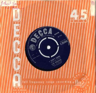 Los Bravos - I Don't Care/Don't Be Left Out In The Cold (F 22484)