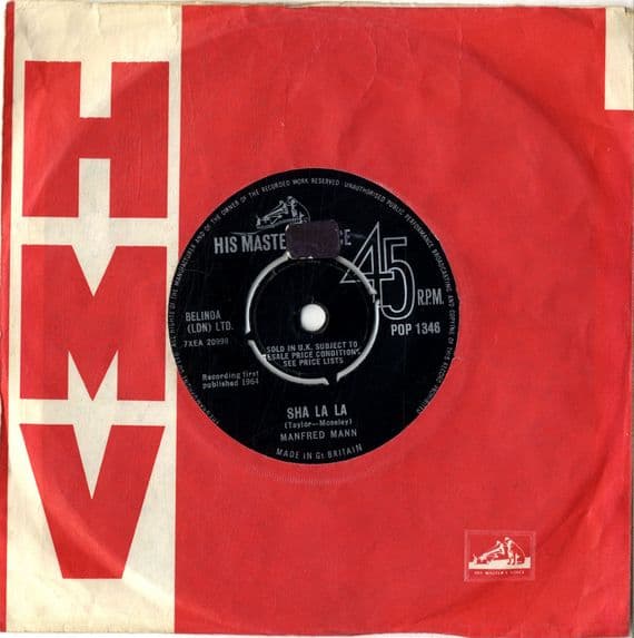 Manfred Mann - Sha La La/John Hardy (Pop 1346) M-