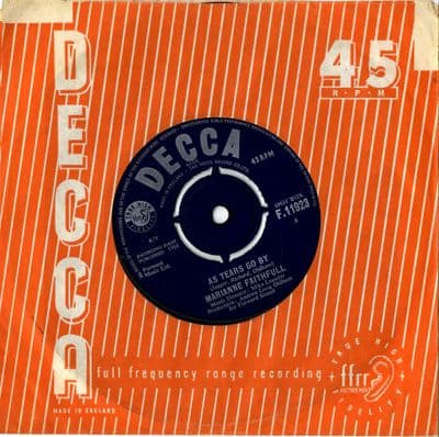 Marianne Faithful - As Tears Go By/Greensleeves (F 11923) Ex