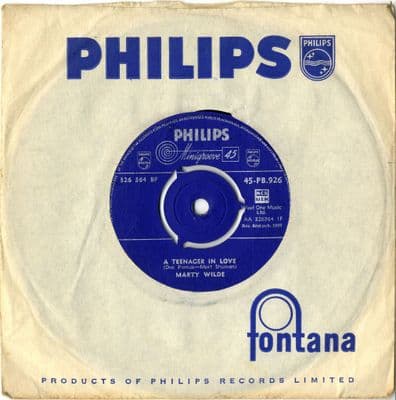 Marty Wilde - A Teenager In Love/Danny (PB 926)