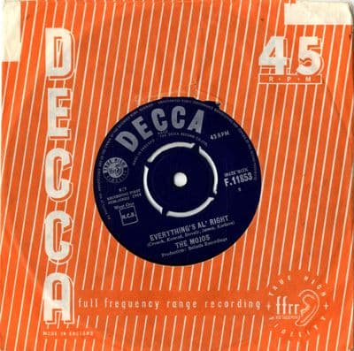 Mojos,The - Everything's Al' Right/Give Your Lovin' To Me (F 11853) M-