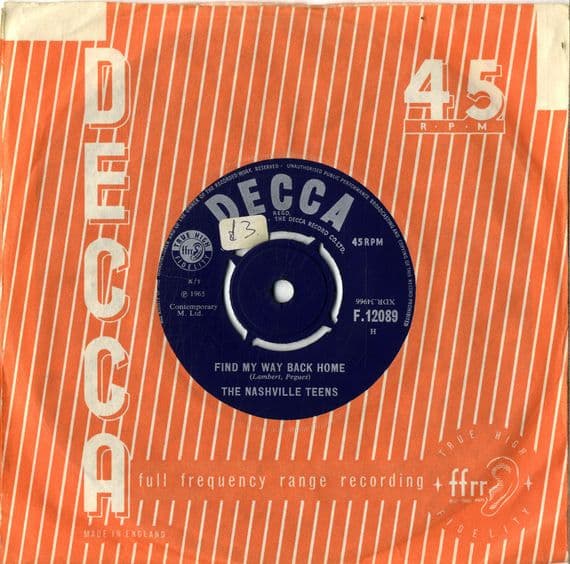 Nashville Teens,The - Find My Way Back Home/Devil-In-Law (F 12089)