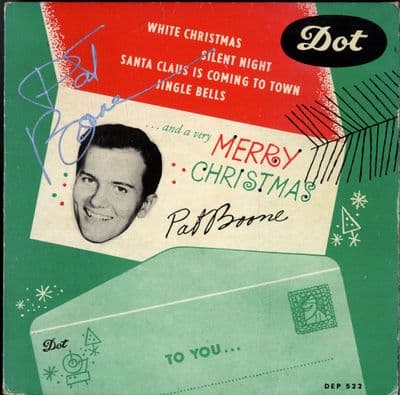 Pat Boone - And A Very Merry Christmas (DEP 522) - Denmark - Autographed Sleeve
