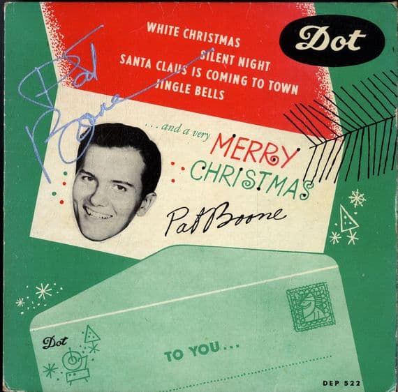 Pat Boone - And A Very Merry Christmas (DEP 522) - Denmark - Autographed Sleeve