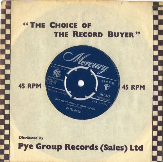 Patti Page - Left Right Out Of Your Heart/Longing To Hold You Again (7MT  223) M-