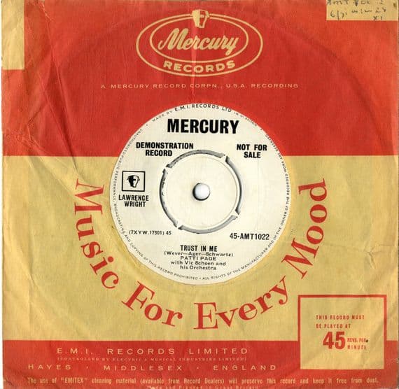 Patti Page - Trust In Me/Under The Sun Valley Moon (AMT 1022) Demo