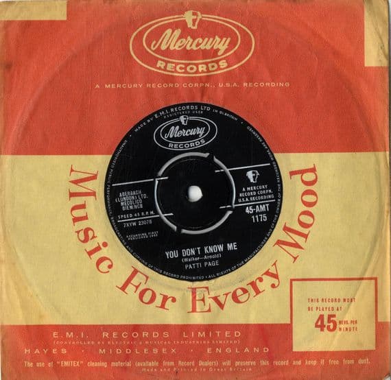 Patti Page - You Don't Know Me/Most People Get Married (AMT 1175) Ex