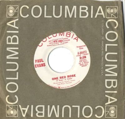 Paul Evans - One Red Rose/Bound To Silence (4-44472) Promo - M-