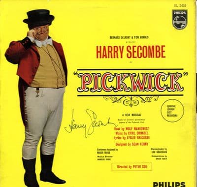 Pickwick - London Cast Recording (AL 3431) - Sleeve autographed by Harry Secombe