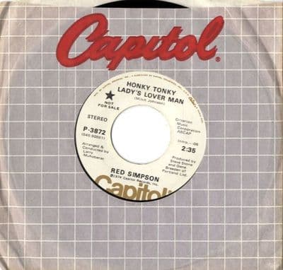 Red Simpson - Honky Tonky Ladys Lover Man/Yip-Yip (P 3872) Promo - M-