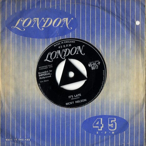 Ricky Nelson - It's Late/Never Be Anyone Else But You (HLP 8817) Ex