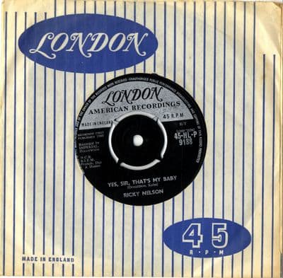 Ricky Nelson - Yes Sir, That's My Baby/I'm Not Afraid (HL-P 9188) Ex