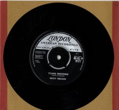 Ricky Nelson - Young Emotions/Right By My Side (HL-P 9121) Ex