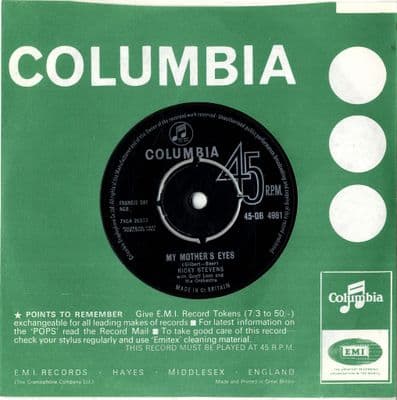 Ricky Stevens - My Mother's Eyes/I'll Get By (DB 4981) Ex