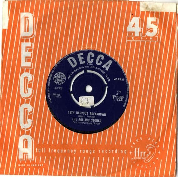 Rolling Stones,The - 19th Nervous Breakdown/As Tears Go By (F 12331 ) M-