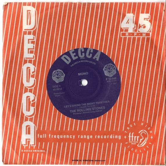 Rolling Stones,The - Germany - Let's Spend The Night Together/Ruby Tuesday (F 12546) M- (F 12782) M-