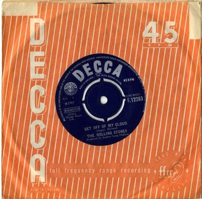 Rolling Stones,The - Get Off Of My Cloud/The Singer Not The Song (F 12263 )  Ex