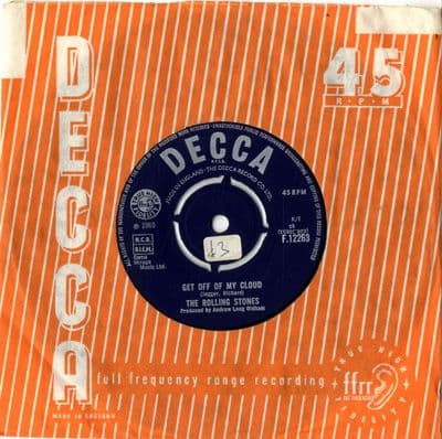Rolling Stones,The - Get Off Of My Cloud/The Singer Not The Song (F 12263 )  M-