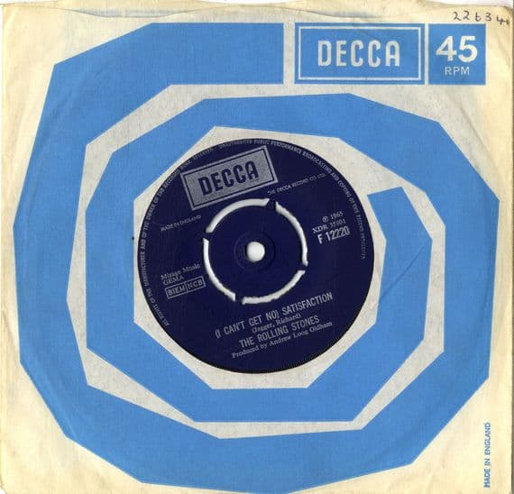 Rolling Stones,The - Satisfaction/The Spider And The Fly (F 12220) 1967 Pressing - Ex