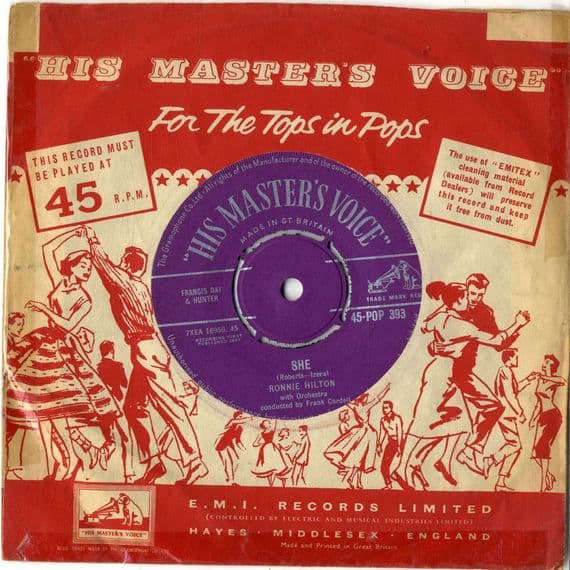 Ronnie Hilton -She/Marching Along To The Blues (POP 393) M-