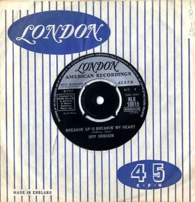 Roy Orbison - Breakin' Up Is Breakin' My Heart/Wait (HLU 10015)