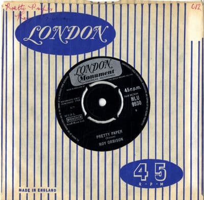 Roy Orbison -Pretty Paper/Summersong (HLU 9930) M-