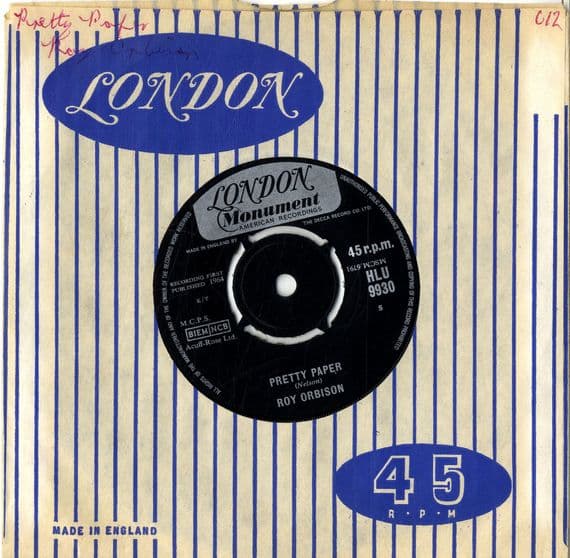 Roy Orbison -Pretty Paper/Summersong (HLU 9930) M-
