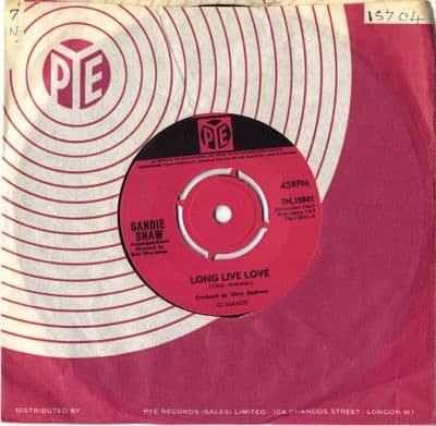 Sandie Shaw - Long Live Love/I've Heard About Him (7N 15841)
