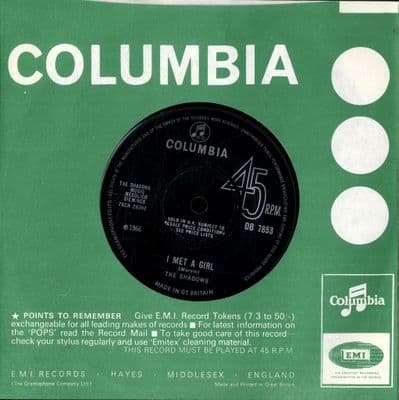 Shadows,The - I Met A Girl/Late Night Set (DB 7853)