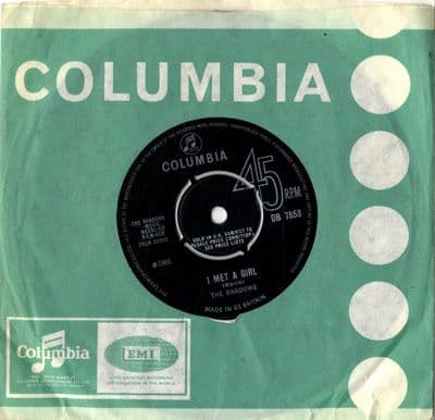 Shadows,The - I Met A Girl/Late Night Set (DB 7853) M-