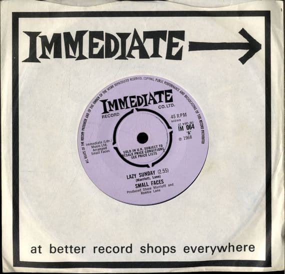 Small Faces - Lazy Sunday/Rollin' Over (IM 064) M-