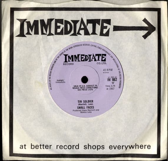 Small Faces - Tin Soldier/I Feel Much Better (062) Ex